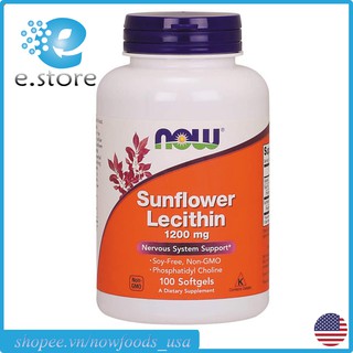Viên uống Sunflower Lecithin 1200mg, NOW Foods,100 viên