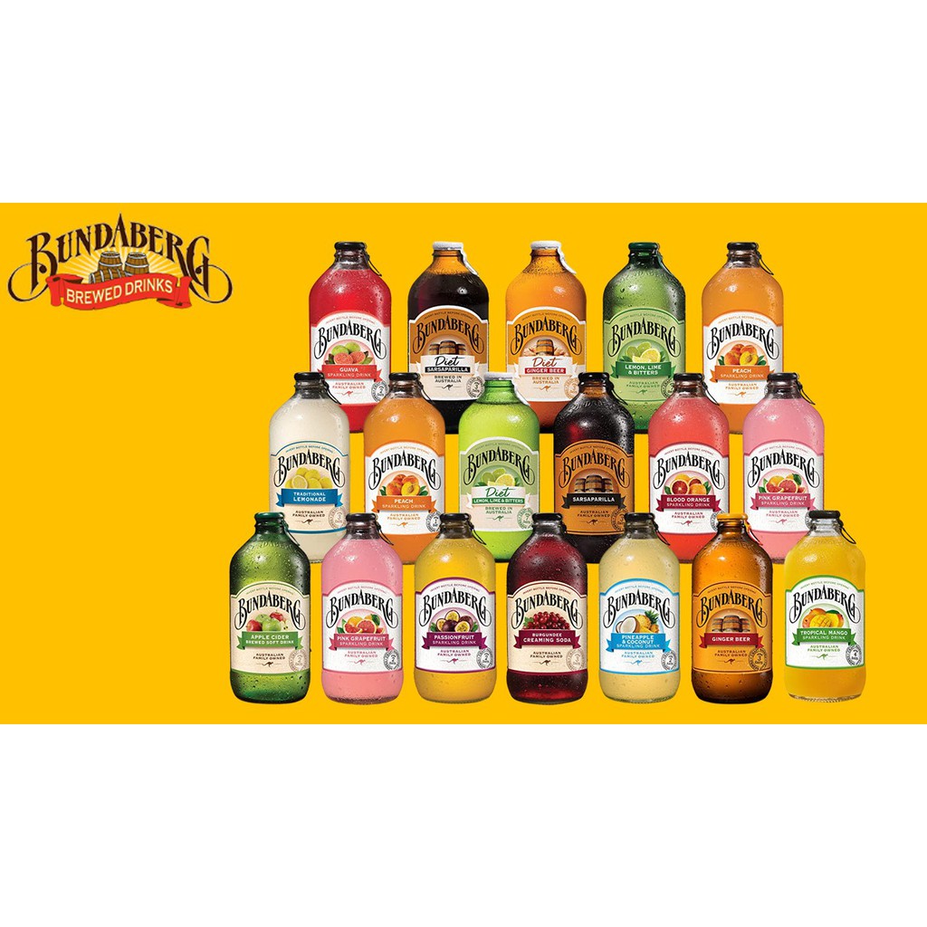 Nước Trái Cây Lên Men Có Ga Bundaberg Chai 375ML Nhập Khẩu Úc