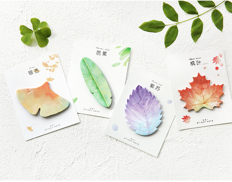 Giấy ghi chú họa tiết chiếc lá xinh xắn đơn giản