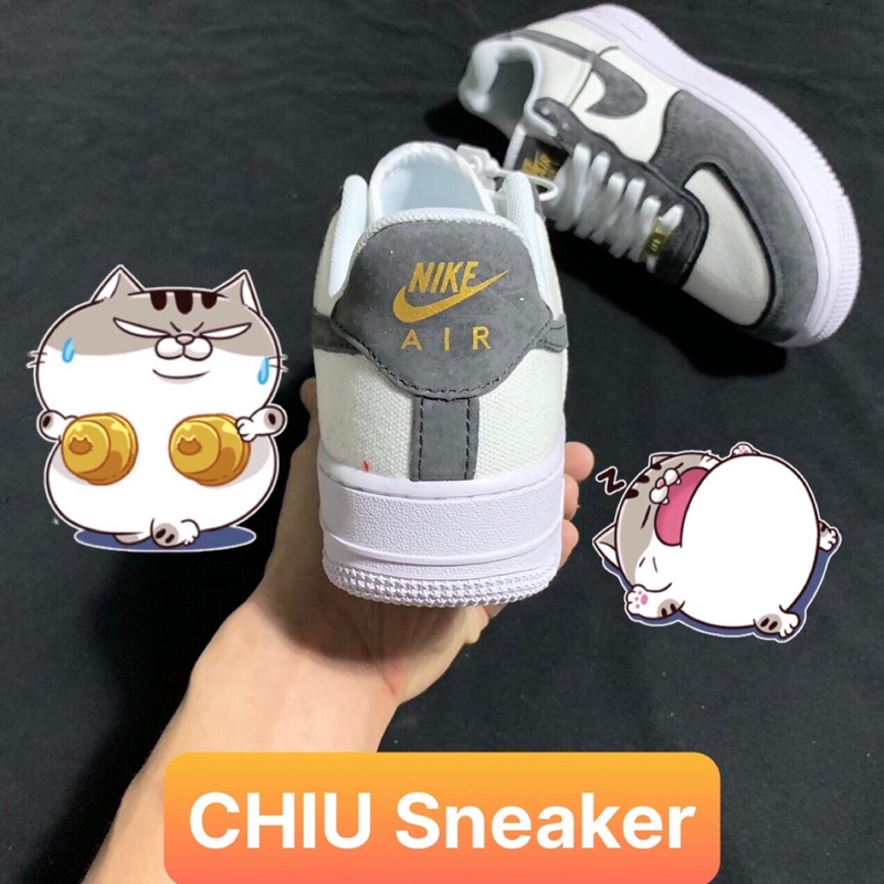 [ CHIU Sneaker ] Giày Sneaker af1 trắng xám tăng chiều cao phiên bản cao cấp giày thể thao nam nữ