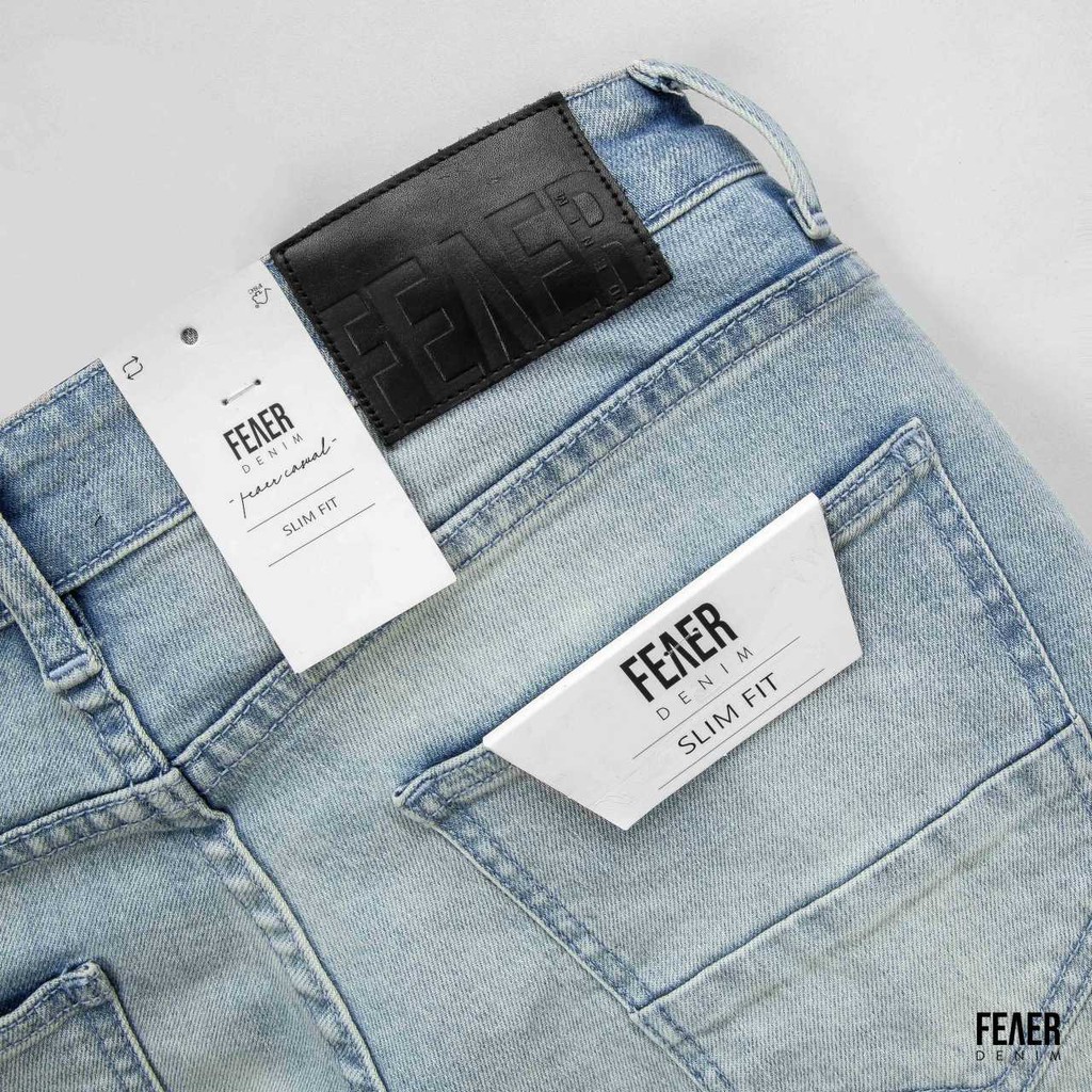Quần Jeans nam FEAER 100% chất Jean bền bỉ, co dãn Skinny Biker Stacked  |new arrival 2021| | BigBuy360 - bigbuy360.vn