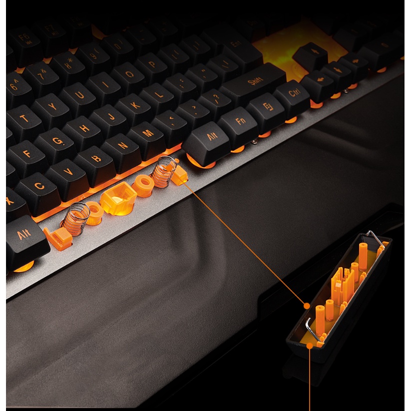 Bàn phím giả cơ JKEY SWOLF BLAZE 6 PK830 có led chống nước, chống va đập, có kê tay, bảo hành 12 tháng