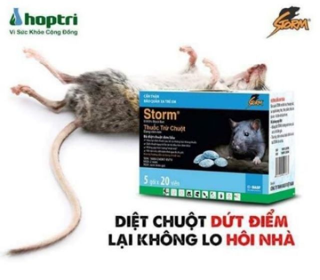 Thuốc diệt chuột Storm ra sáng chết 5gói 20 viên rẻ vô địch