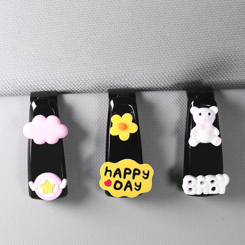 Kẹp Giữ Mắt Kính Họa Tiết Hoạt Hình Bằng ABS Cho Xe Hơi 2020