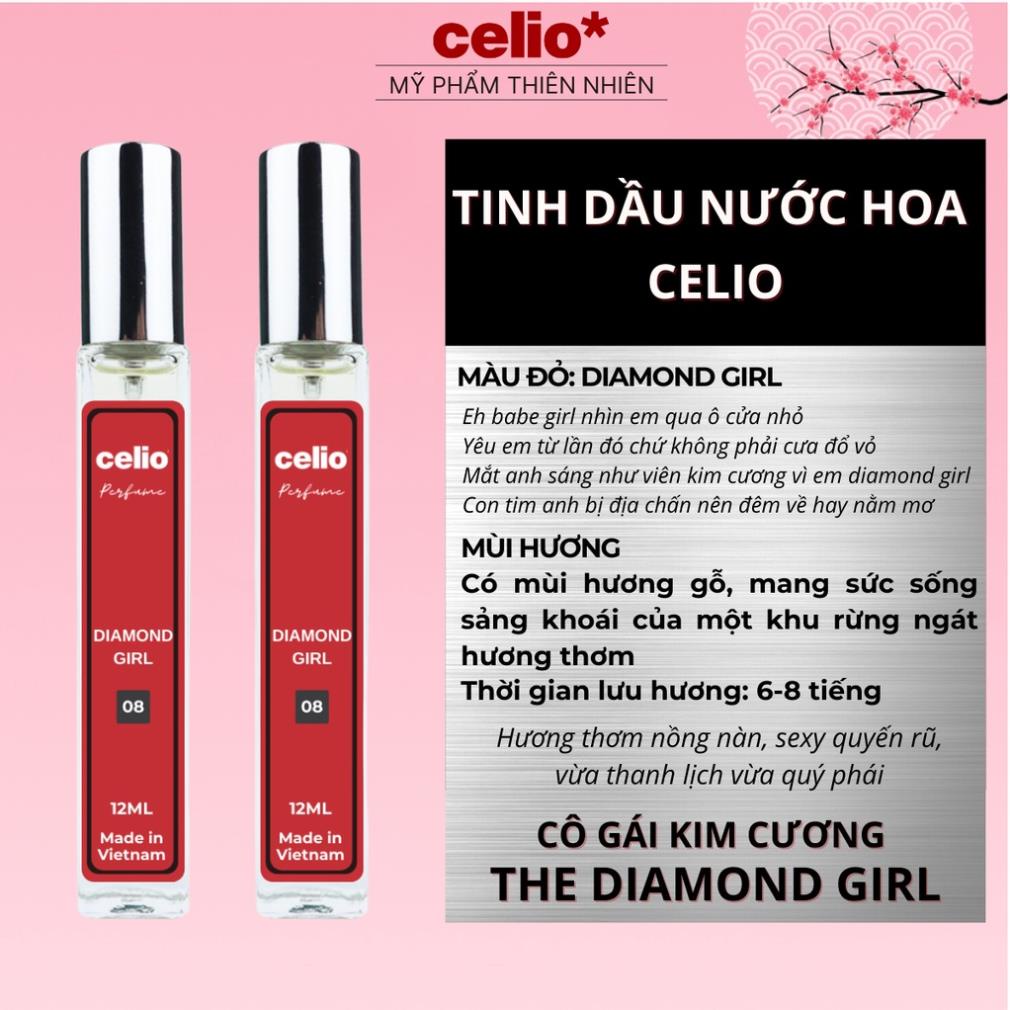 Tinh Dầu Nước Hoa Nữ Body mist Mini 12ml Celio The Diamond Girl Cá Tính Ngọt Ngào Gợi Cảm Thơm Lâu Dạng Xịt Tiện Lợi