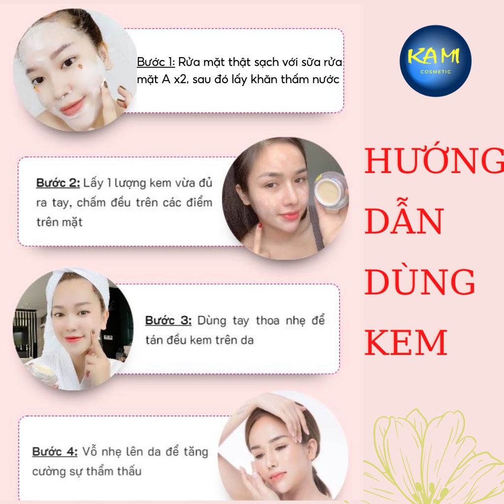 Kem dưỡng trắng da mặt face pháp chữ A 2022 chính hãng 50gr - KAMI - ngăn ngừa mụn, thâm nám tàn nhang, dưỡng ẩm