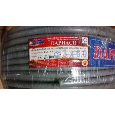 (Combo 5 Mét) Dây Điện Đôi Bọc 2 Lớp Tròn Xám 3 Lõi 3x1.5mm2 Đến 3x6.0mm2 Daphaco Ruột Đồng Nguyên Chất Chịu Tải Cao