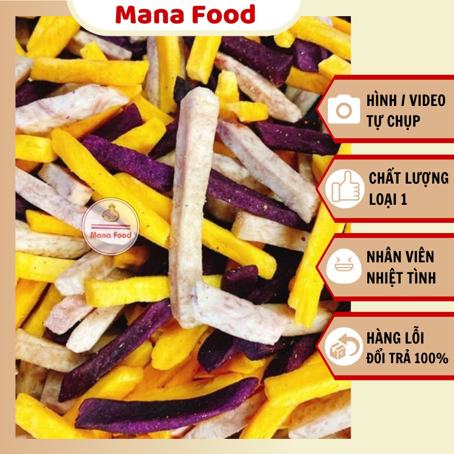 300G Khoai Sấy Mix Mana Food | khoai lang, khoai môn sấy không đường, giảm cân hiệu quả