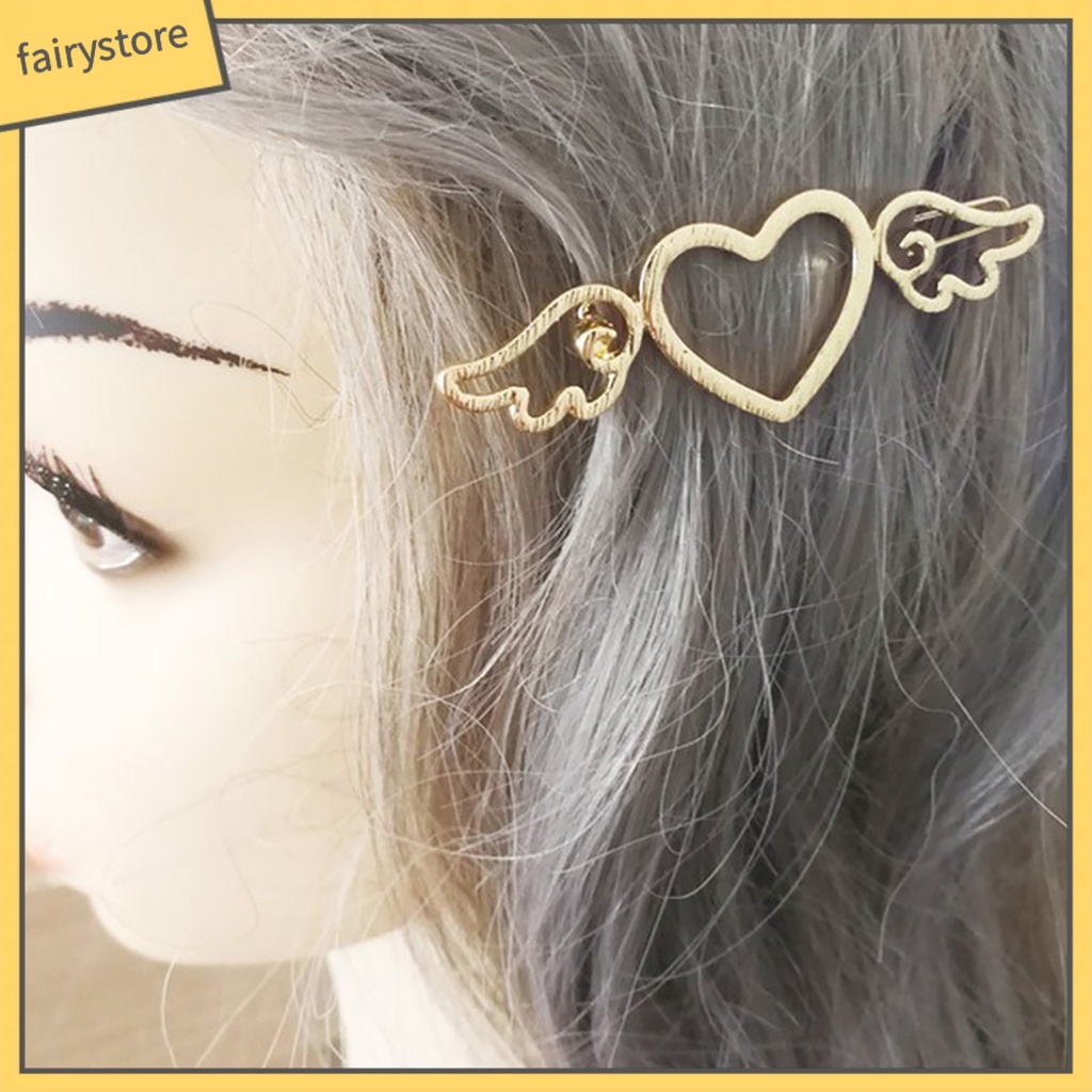 Kẹp Tóc Hình Cánh Thiên Thần Trái Tim Phong Cách Cổ Điển