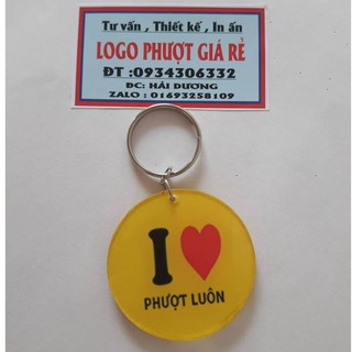 móc khóa mica TÔI YÊU PHƯỢT LUÔN hình tròn