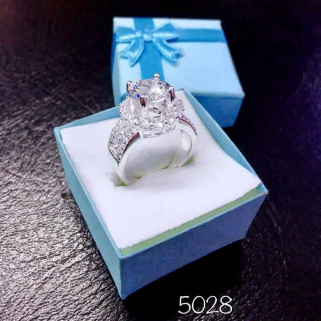 Nhẫn bạc ý s950 hột cao sáng ptj