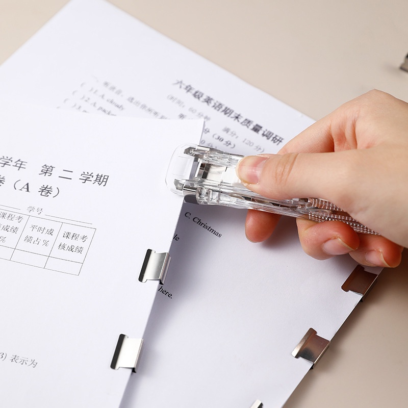 Dụng Cụ Dập Ghim Trong Suốt Không Cần Khoan Sắp Xếp Giấy Để Bàn Sắp Xếp Gọn Gàng