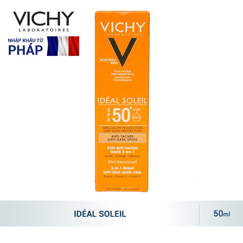 Combo Kem Chống Nắng Vichy Giảm Thâm Nám (Màu Da) 50ml + Nước Tẩy Trang La Roche Posay Dành Cho Da Dầu 50ml