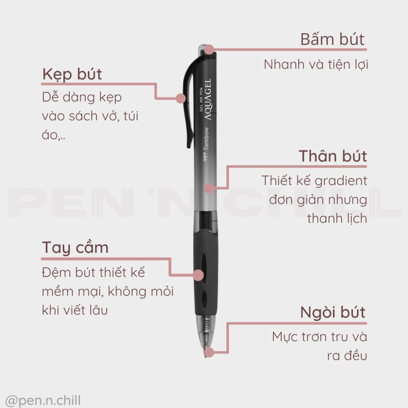 Bút Bi Nước Tombow Aqua Gel Pen - Cỡ ngòi 0.5mm