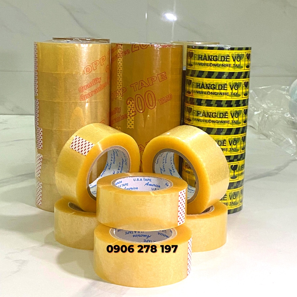 Băng Keo Dán Trong, Đục 1kg 100 Yard 1 Cây 6 Cuộn Nặng  Đóng hàng