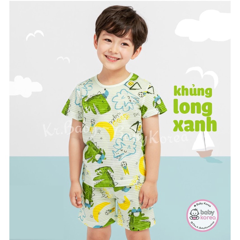 Đồ bộ cotton giấy cộc tay cho bé trai bé gái 2 3 4 5 6 7 tuổi mặc mềm nhẹ siêu mát Hàn Quốc thời trang trẻ em BABY KOREA