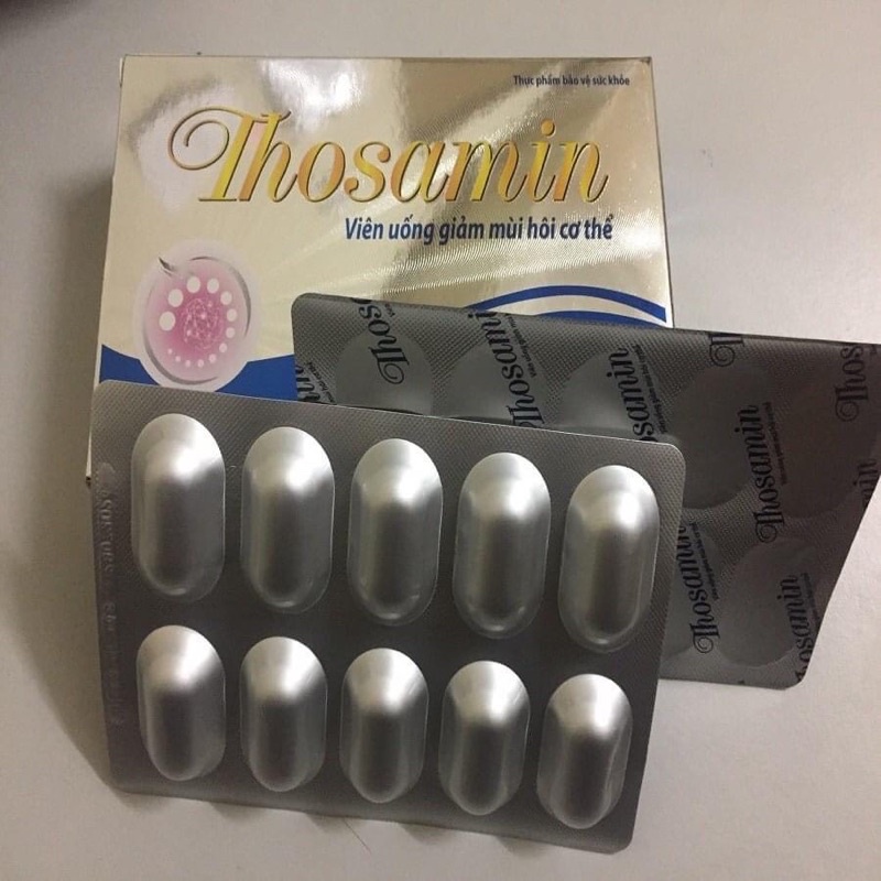 Combo 3 hộp THOSAMIN - Viên uống giảm mùi hôi cơ thể - hộp 30 viên - Hàng chính hãng