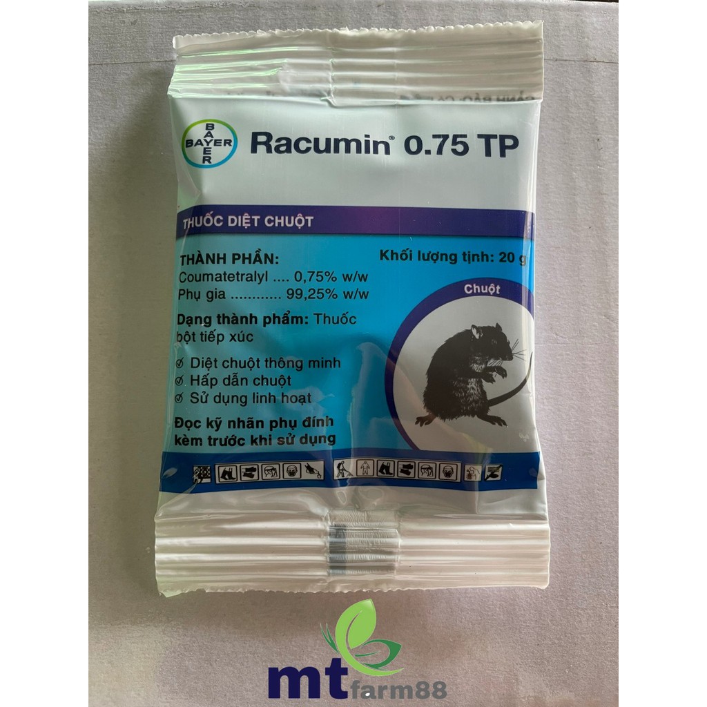 Thuốc diệt chuột thông minh Racumin® 0.75 TP - Bayer - 20g - Dễ Sử Dụng - Không Nhát Mồi - Ít Độc Với Gia Cầm & Vật Nuôi