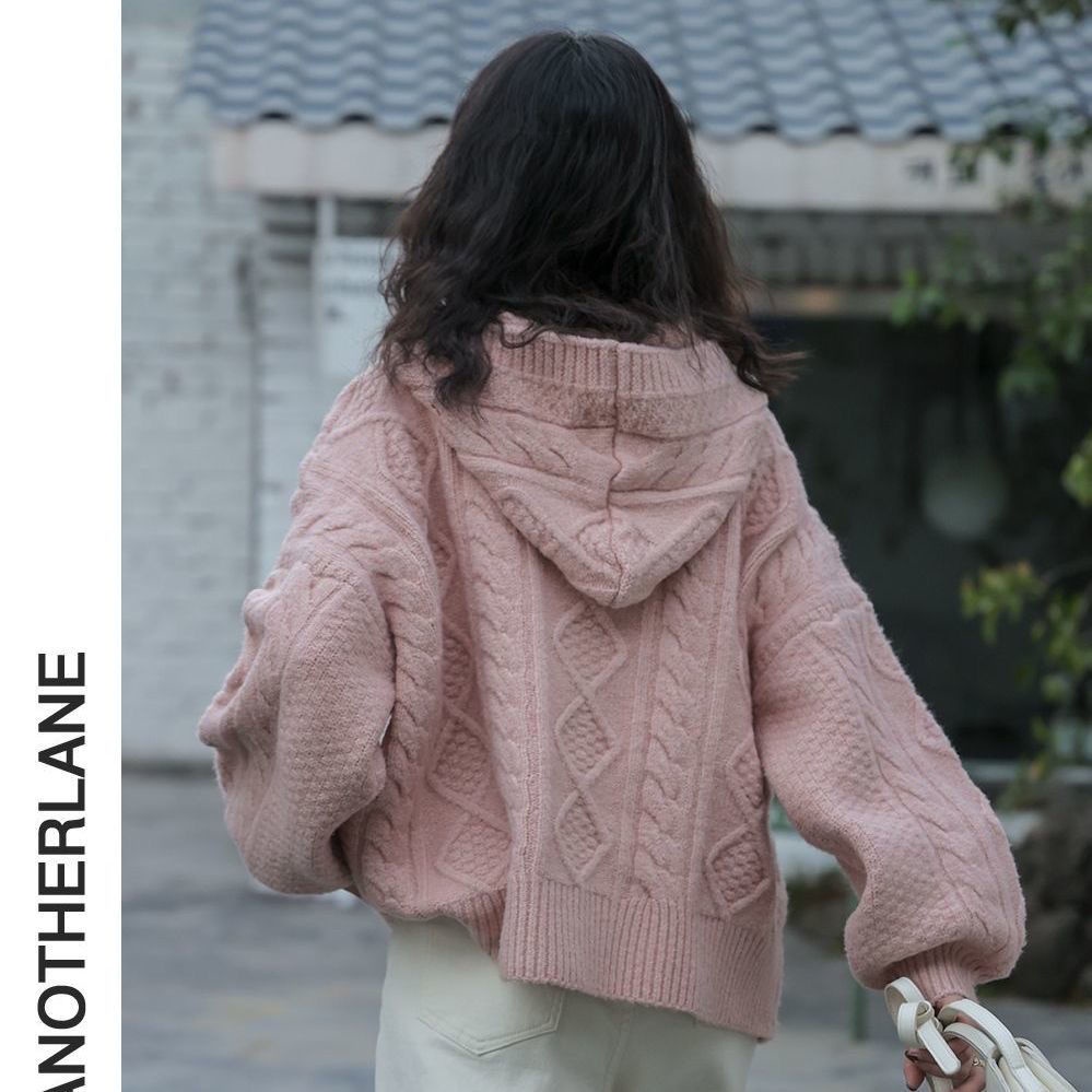 Áo Khoác Sweater Dáng Rộng Có Mũ Trùm Kiểu Retro Nhật Bản Thời Trang Thu Đông Cho Nữ
