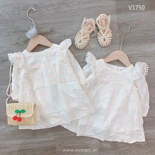 Váy trắng cánh tiên ren chuông bé gái