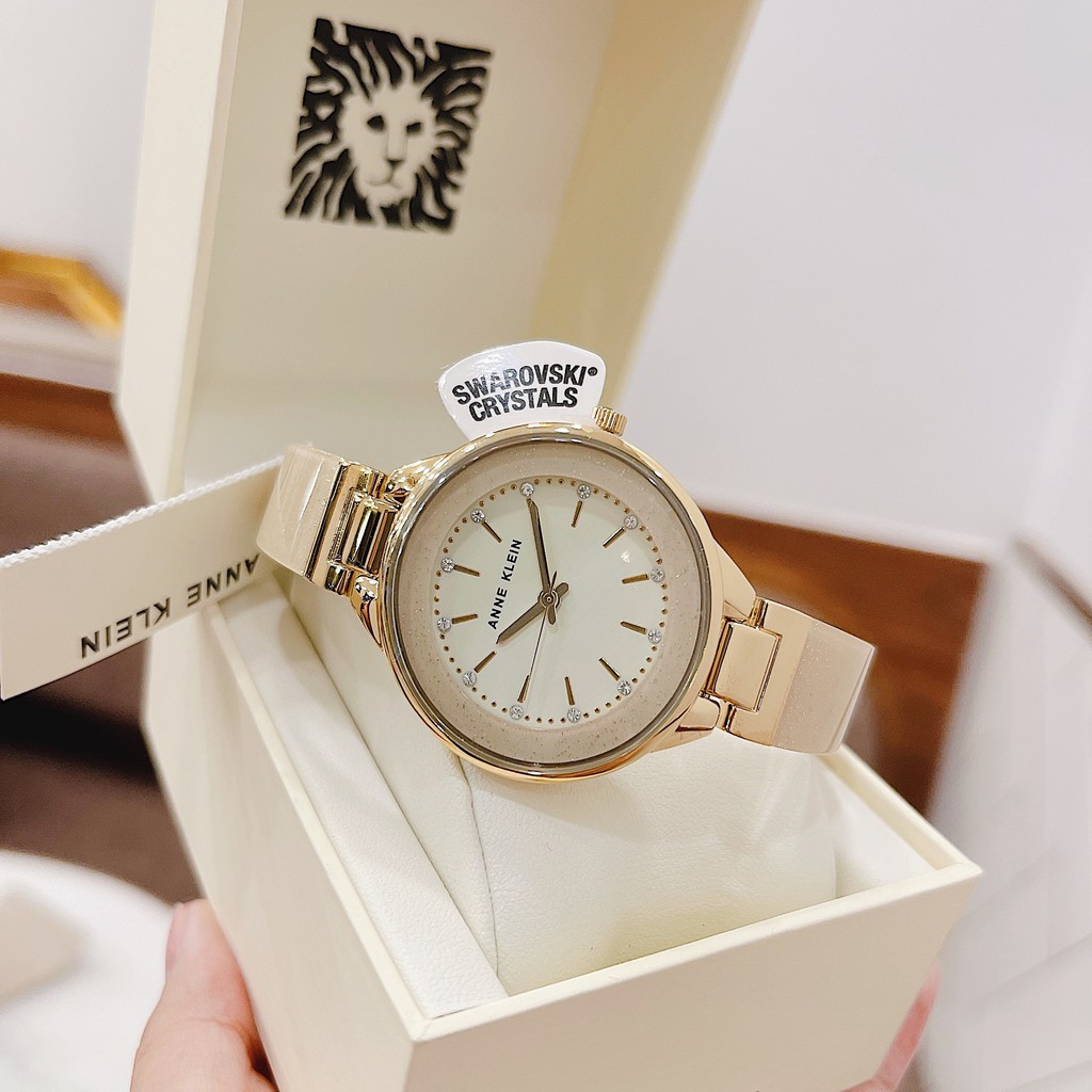 Đồng hồ nữ Anne Klein AK/1408CRCR màu kem và màu vàng