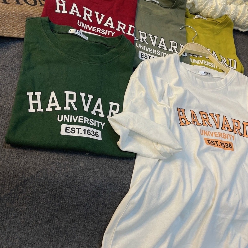 Áo Thun 3158 In Chữ HARVARD Form Rộng Unisex Chất Cotton Khô Loại 1, Thoáng Mát, Thấm Hút Mồ Hôi - GUNN