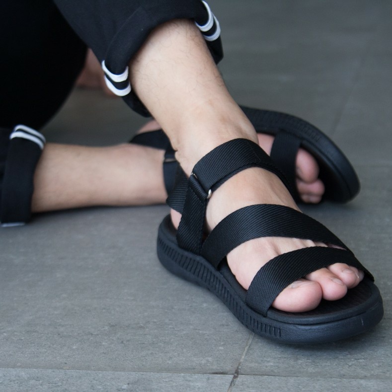 FACOTA | Giày dép sandal nam, nữ đen đi học, đi chơi HA01