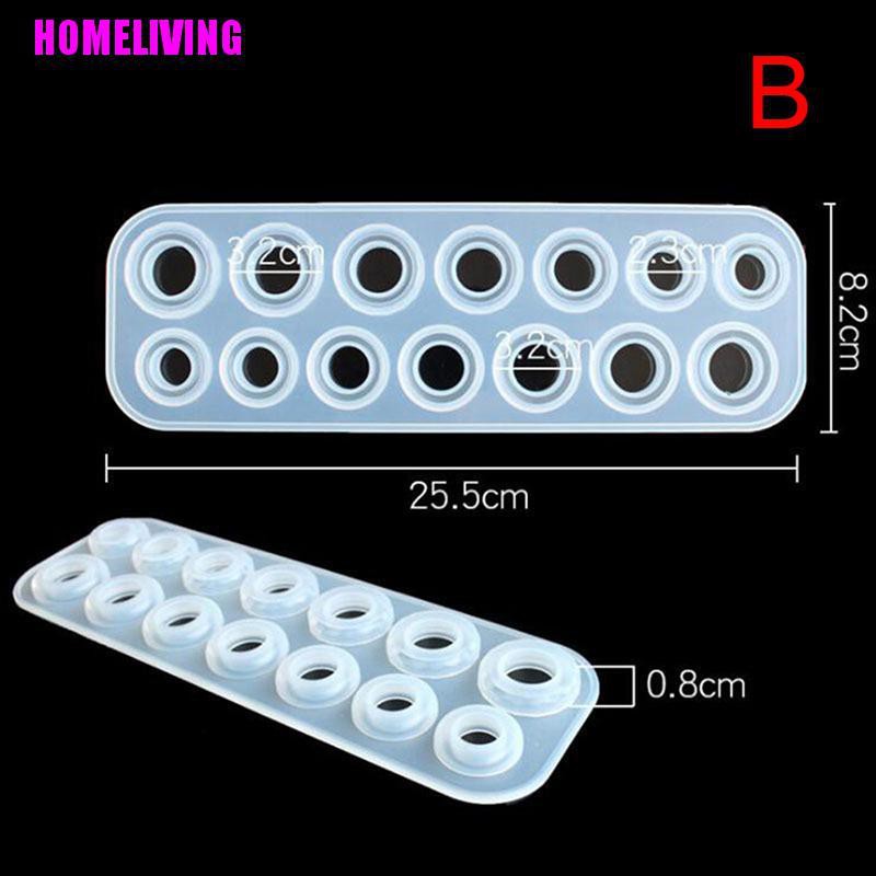 Khuôn Silicone Làm Trang Sức Hình Nhẫn 14 Lỗ