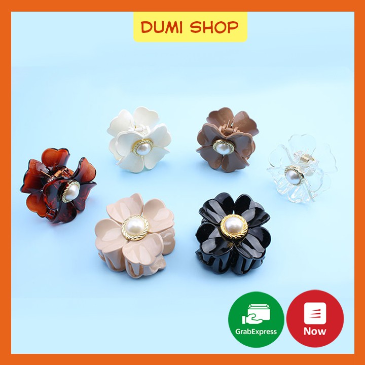Kẹp Tóc Ngoạm Hoa Trà Đính Ngọc Trai Nhân Tạo Thời Trang Phong Cách Hàn Quốc Cho Nữ – Dumi Shop