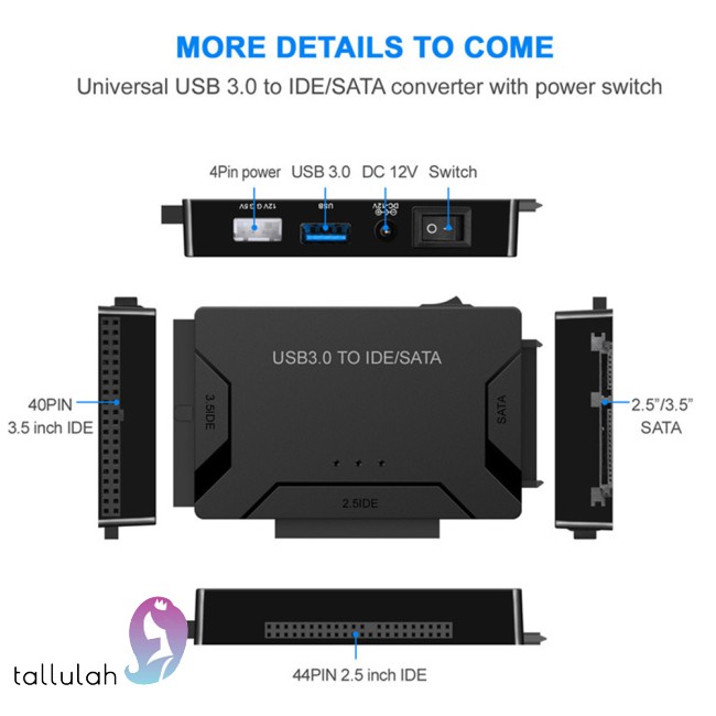 Cáp Chuyển Đổi 3 Trong 1 Usb 3.0 Sang Sata Ide Easy Drive Line Ide Ssd Adapter 2.5 3.5 Inch