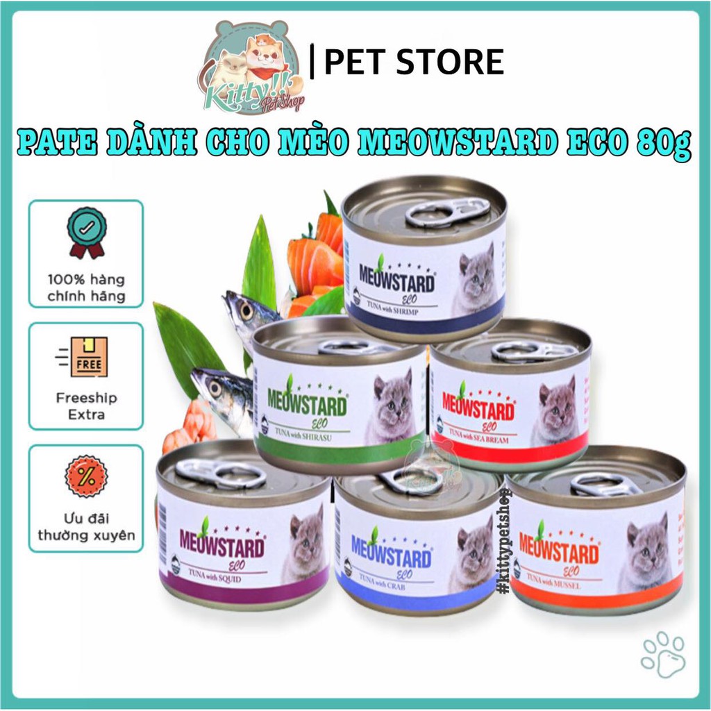 Pate Meowstard Eco thơm ngon dành cho mèo, thức ăn dạng ướt cho mèo, pate nhiều vị cho mèo - Kitty Pet Shop