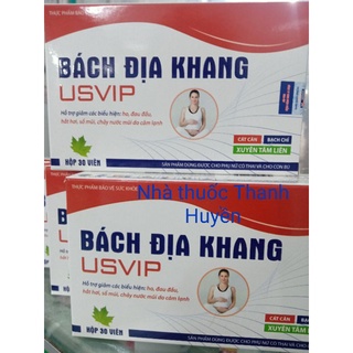 Xuyên Tâm Liên viên Bách Địa Khang giảm ho, đau đầu, cảm cúm dùng được với phụ nữ có thai và cho con bú. Hộp 30v