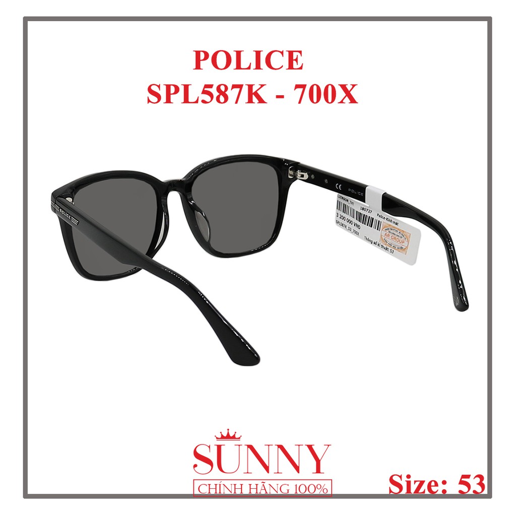 Kính mát Police chính hãng SPL587K 53 700X màu sắc thời trang, thiết kế dễ đeo bảo vệ mắt