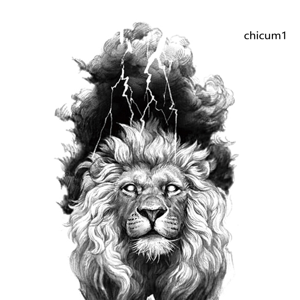 Set 5 Giấy Hình Xăm Tạm Thời Siêu Mỏng Hình Hổ Trắng Đen