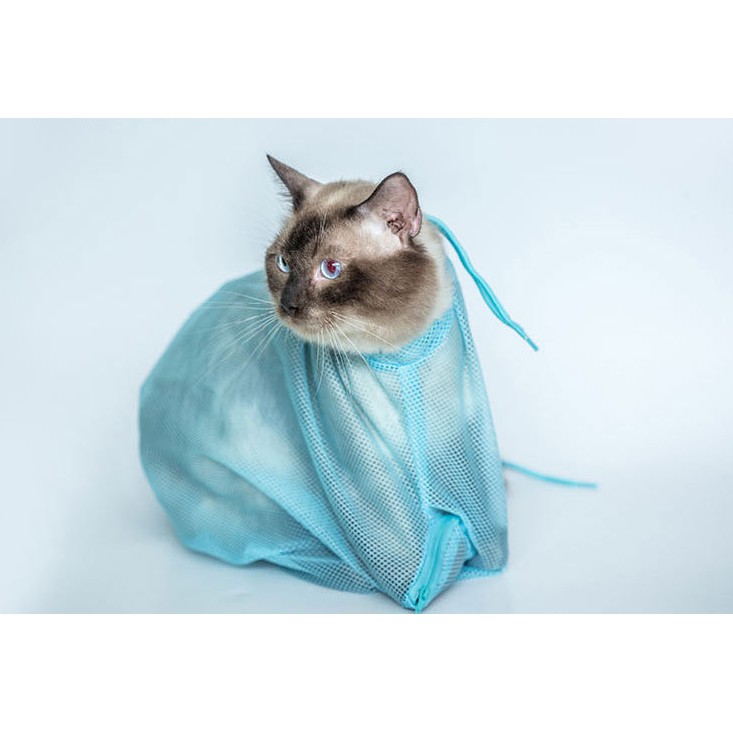 Túi Lưới Hỗ Trợ Tắm, Vệ Sinh Cho Mèo Tránh Bị Mèo Cào