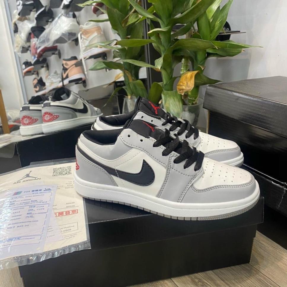 Giày Jordan 1 Low Paris Trắng Xám, JD1 Low Paris Cổ Thấp Gót Xanh Thời Trang Full Box Bill | BigBuy360 - bigbuy360.vn