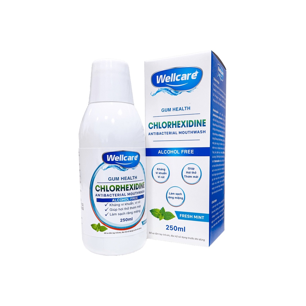 Nước Súc Họng Miệng Giảm Viêm Nướu Nha Chu Chảy Máu Chân Răng WELLCARE - Chai 250ml