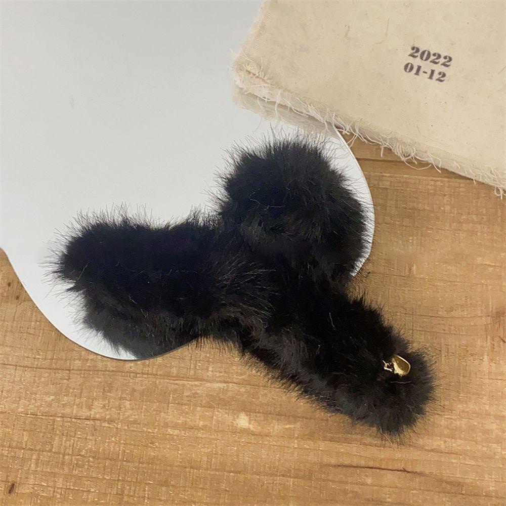 VANES1 Kẹp Tóc Đuôi Ngựa Bằng Lông Giả Màu Trơn Trang Trí Hình Trái Tim Dễ Thương Cho Nữ