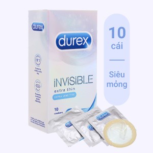🔥 SALE SOCK 🔥 Bao cao su durex INVISIBILE siêu siêu mỏng tàng hình hộp 10 chiếc