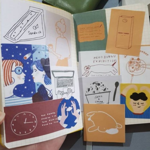 60 Miếng hình dán trang trí sổ lưu niệm phong cách Hàn Quốc xinh xắn