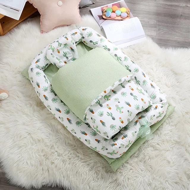 Set nôi cotton cho bé ngủ chung giường bố mẹ