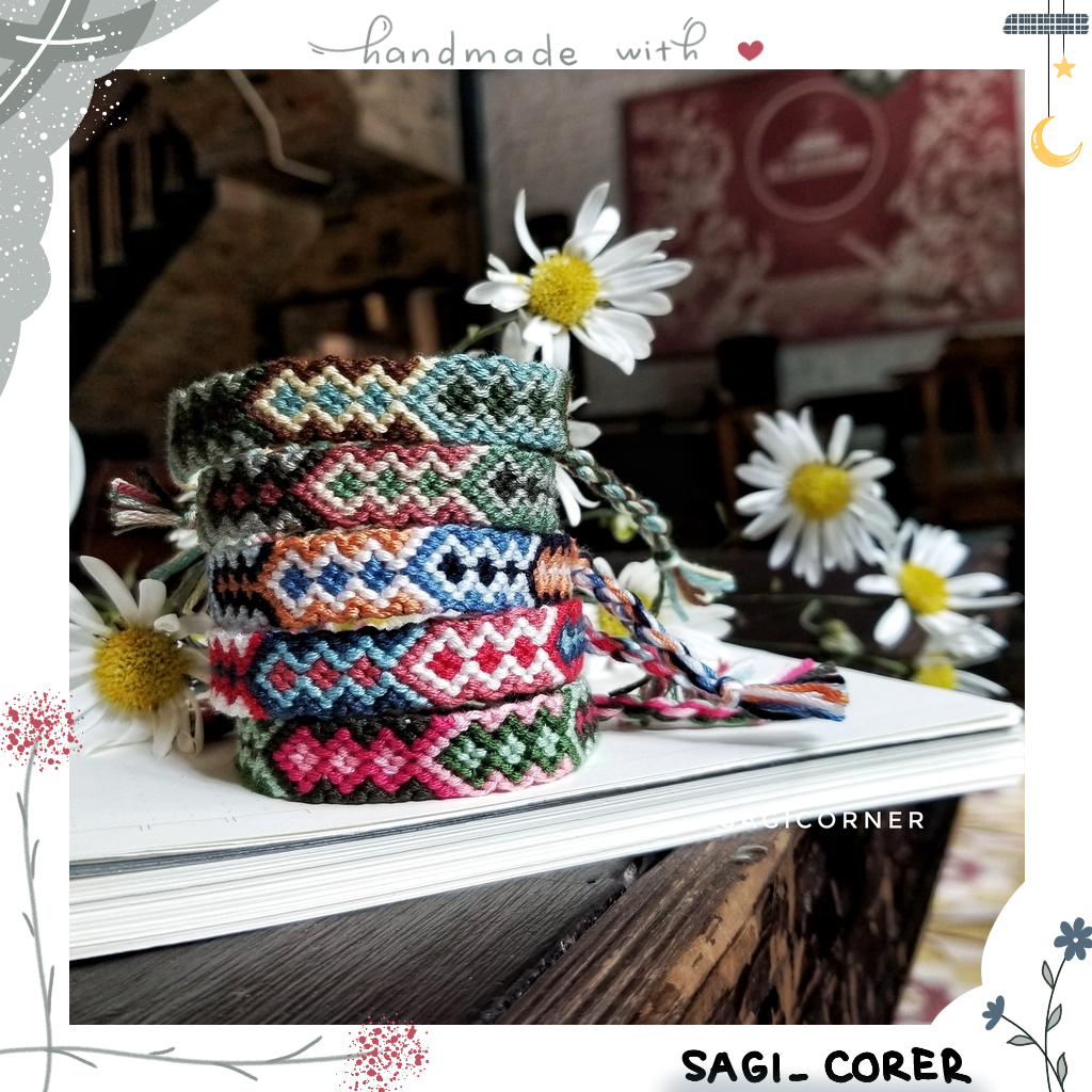Vòng tay, vòng chân handmade tết bằng chỉ l Friendship bracelet
