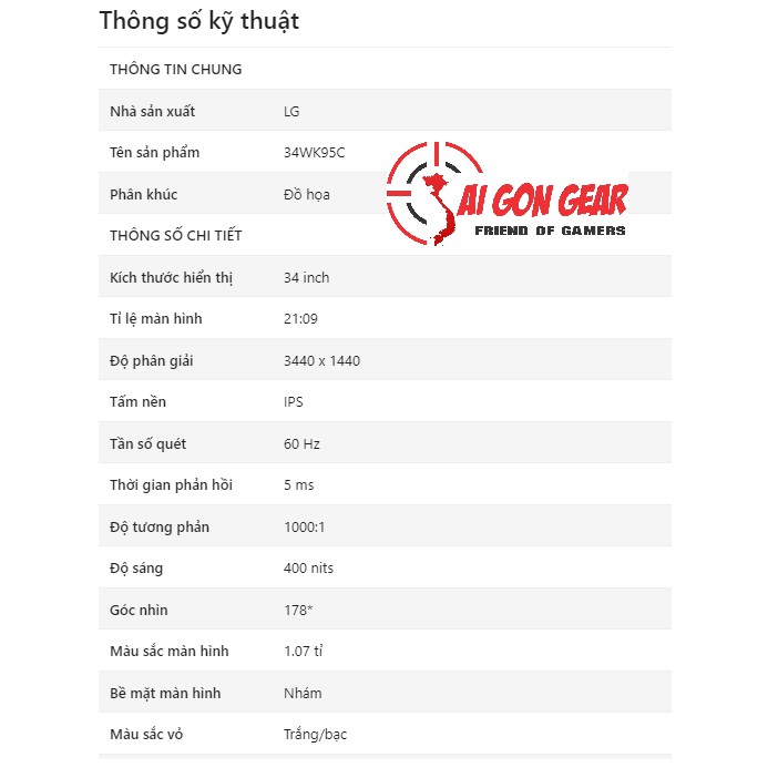 Màn hình LG 34WK95C-W (34 inch/2K/NanoIPS/75Hz/5ms/400 nits/HDMI+DP+USB-C/Cong) | BigBuy360 - bigbuy360.vn