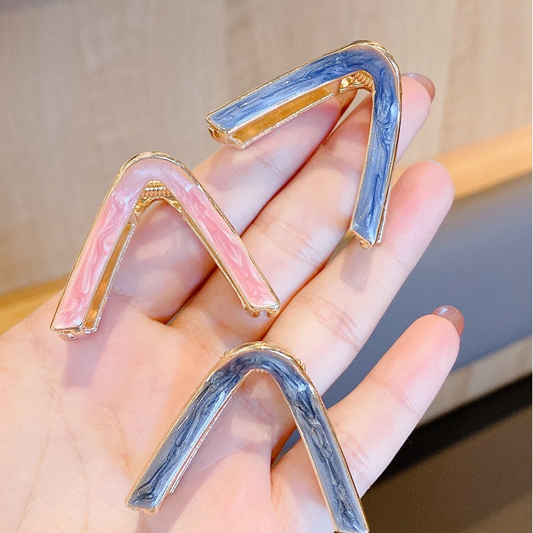 Kẹp Tóc Hình Chữ V Cỡ Lớn Phong Cách Hàn Quốc