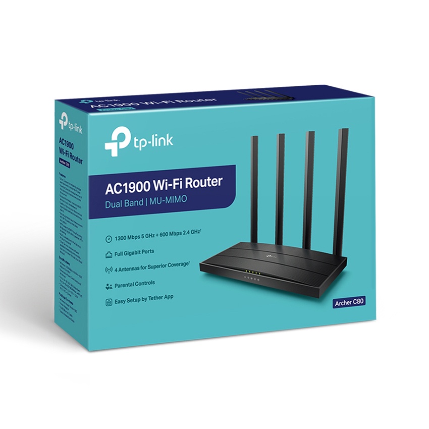 Bộ Phát Wifi TP-Link Archer C80 Băng Tần Kép MU-MIMO AC1900 - Hàng Chí