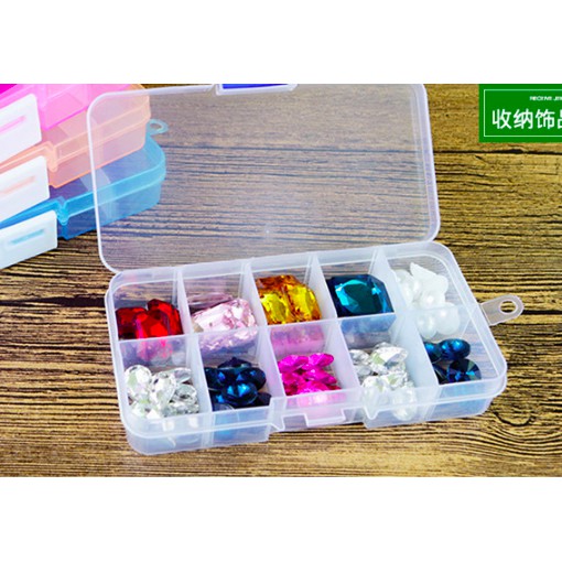 Hộp đựng bông, khuyên tai cỡ nhỏ, trong suốt, siêu tiện lợi