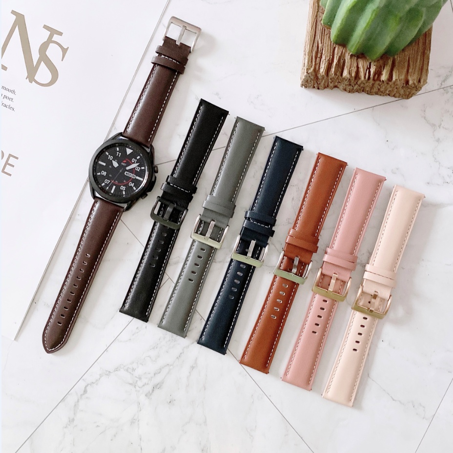 Dây Đeo Bằng Da 20mm Cho Đồng Hồ Thông Minh Huami Amazfit GTS 4 mini 2 2e GTS2 GTS3 / Bip Lite Bip S U Bip 3 pro