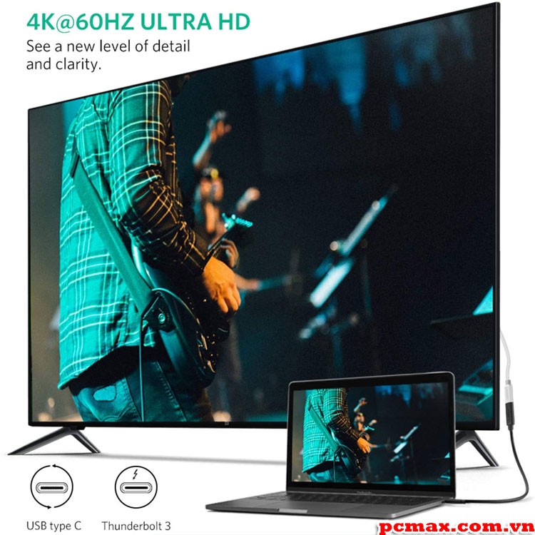 Cáp nối dài Usb Type C dài 0.5m Thunderbolt 3 20V5A 10gbps Ugreen 40574 - Hàng chính hãng