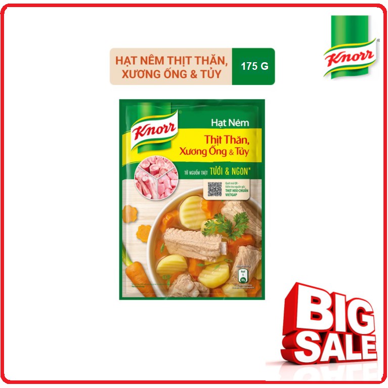 Hạt Nêm KNORR Thịt Thăn - Xương Ống & Tuỷ Bổ Sung VITAMIN A Gói 170G