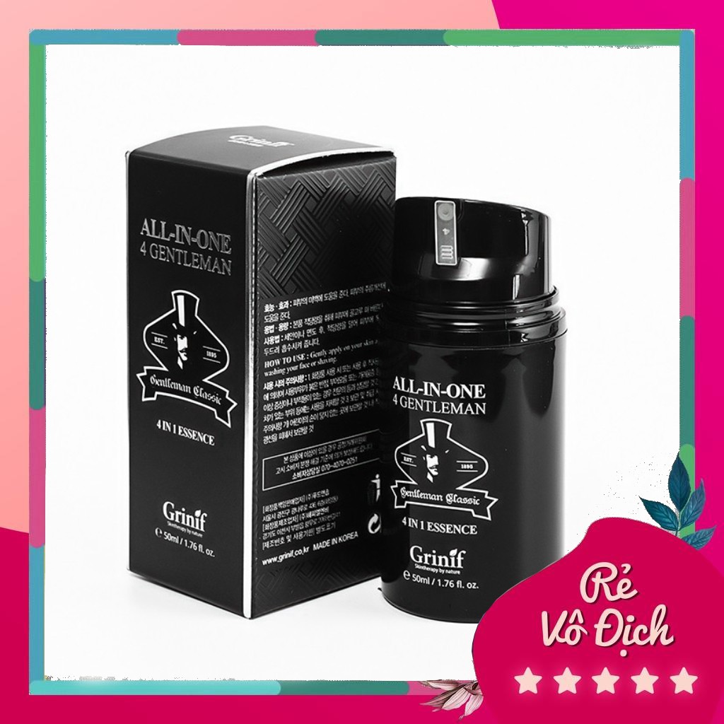 Kem dưỡng trắng, phục hồi da cháy nắng Nam giới Grinif All In One 4 Gentleman 50ml dhtn